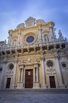 Basilicas Prints: Baroque facade of Basilica di Santa Croce, Lecce, Puglia, Italy, Europe