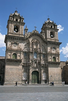 Jesuit Prints: Baroque facade on Plaza de Armas