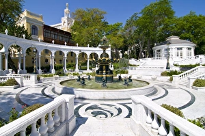 Old City Prints: Baroque fountain square at the old city of Baku, Azerbaijan, Central Asia, Asia