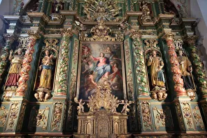 Cordon Prints: Baroque reredos, Our Lady of Assumption church, Cordon, Haute-Savoie, France, Europe