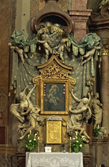Altars Prints: Baroque second altar, Trinity Church, Bratislava, Slovakia, Europe