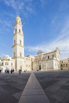 Province Of Lecce Prints: The Baroque style of the ancient Lecce Cathedral in the old town, Lecce, Apulia, Italy