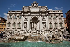 Lazio Prints: The baroque Trevi fountain in Rome, Lazio, Italy, Europe