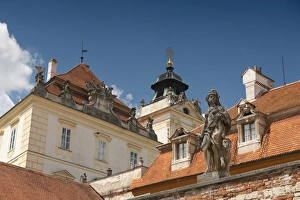 Brnensko Prints: Detail of Baroque Valtice Castle, Valtice, Brnensko, Czech Republic, Europe