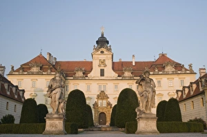 Baroque Valtice Chateau at sunrise, Valtice, Brnensko Region, Czech Republic, Europe
