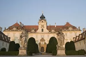 Images Dated 4th July 2009: Baroque Valtice Chateau at sunrise, Valtice, Brnensko Region, Czech Republic, Europe