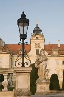 Baroque Valtice Chateau at s unris e, Valtice, Brnens ko Region, Czech Republic, Europe