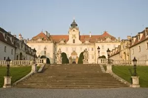 Images Dated 4th July 2009: Baroque Valtice Chateau at sunrise, Valtice, Brnensko Region, Czech Republic, Europe