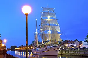 Sailboat Prints: Barquentine Meridianas, now converted for catering purposes