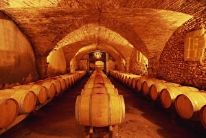 Cellar Prints: Barrels of wine, France, Europe