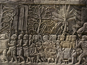 Siem Reap Prints: Detail of bas relief, Angkor Wat Archaeological Park, UNESCO World Heritage Site