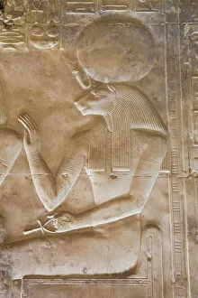 Antiquities Prints: Bas-relief of the Goddess Sekhmet, Temple of Seti I, Abydos, Egypt, North Africa, Africa