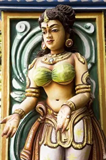 Built Prints: A bas-relief representation of an Indian female on a pillar close to the manuscripts library in Thanjavur (Tanjore)