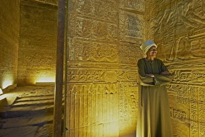 Bas relief on the walls of the Temple of Horus, Edfu, Egypt, North Africa, Africa