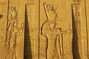 Images Dated 12th December 2011: Bas relief on the walls, Temple of Horus, Edfu, Egypt, North Africa, Africa
