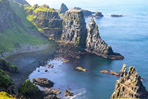 Ulster Prints: Basalt columns and sea cliffs, Rathlin Island