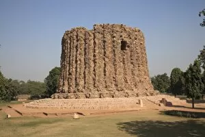 Base of Alai Minar, Qutab Minar complex, New Delhi, India, Asia
