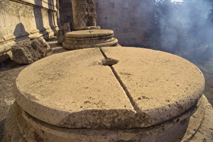Baalbek Prints: Base for column with groove for lead casting, Baalbek, UNESCO World Heritage Site