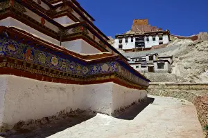 Chortens Prints: The base of Kumbum chorten (Stupa) in the Palcho Monastery at Gyantse, Tibet, China, Asia