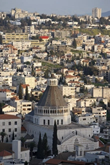 Images Dated 13th March 2009: Basilica and city, Nazareth, Israel, Middle East