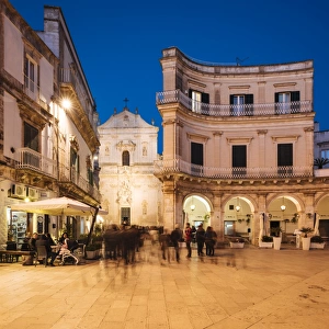 Motion Blur Prints: Basilica di San Martino at night, Centro Storico, Martina Franca, Puglia, Italy, Europe