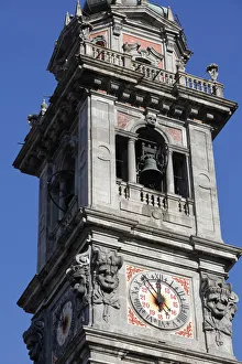 Belfry Prints: Basilica di San Vittore clock tower, Varese, Lombardy, Italy, Europe