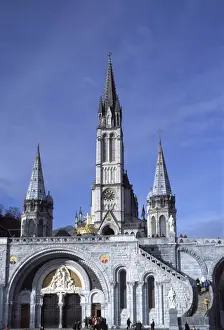 Lourdes Prints: The Basilica, Lourdes, Hautes-Pyrenees, France, Europe