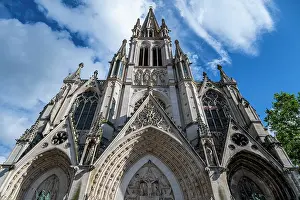 Columns Prints: Basilica Saint-Epvre shows detailed architecture under blue skies in Nancy France