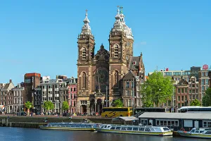 Old City Prints: Basilica of Saint Nicholas, Amsterdam, The Netherlands, Europe