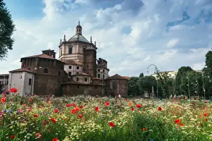 Milan Prints: The Basilica of San Lorenzo Maggiore, an important place of Catholic worship, Milan