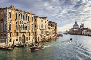 Public Transport Prints: Basilica Santa Maria della Salute, from Accademia bridge, in winter morning sun, Venice