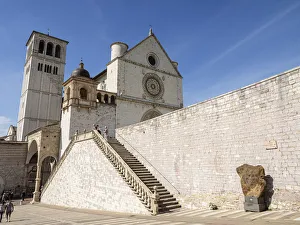 Step Prints: Basilica of St. Francis, UNESCO World Heritage Site, Assisi, Umbria, Italy, Europe