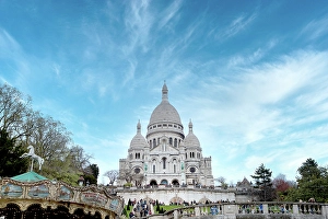 Montmartre Prints: Basilique du Sacre-C'ur (Basilica of the Sacred Heart), Montmartre, Paris, France