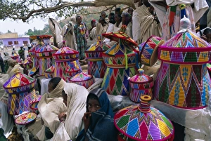 Basket-work market, Axoum (Axum) (Aksum), Tigre region, Ethiopia, Africa