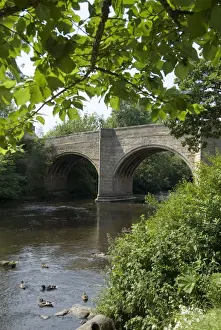 River Derwent Prints: Baslow Bridge, Derbyshire, Peak District National Park, England, United Kingdom, Europe