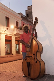 Bass player, Santiago de Cuba, Cuba, West Indies, Central America