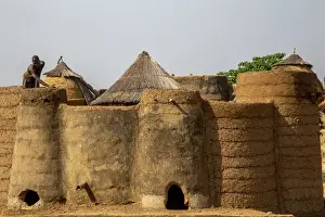 Togo Prints: Batammariba house building in a Koutammakou village in North Togo, West Africa, Africa