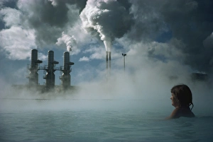 Bathing in Blue Lagoon, Svartsenga Geo-Thermal Plant, Iceland, Polar Regions Bathing in Blue Lagoon, Svartsenga Geo-Thermal Plant, Iceland, Polar Regions