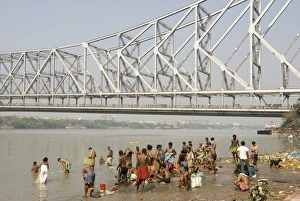Lifestyles Prints: Bathing ghat on Hooghly River, part of Ganges River