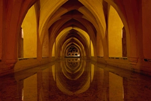 Alcazar Prints: Baths of Dona Maria de Padilla, The Alcazar, Seville, Andalucia, Spain, Europe