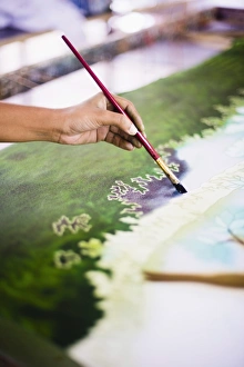 Preparation Prints: Batik painting near Anuradhapura, Central Province, Sri Lanka, Asia