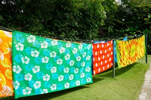 Cloth Prints: Batik, St. Kitts, St. Kitts and Nevis, Leeward Islands, West Indies, Caribbean, Central