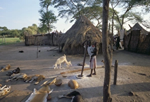 Ethiopian Prints: Batour village of the Anouak (Anuak) ethnic people, edge of Lake Tata, Ilubador state