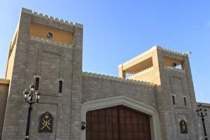 Top Section Gallery: Battlements and huge teak gates of Al-Husn, Sultans Palace, Salalah, Dhofar Region