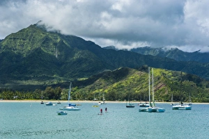 Kauai Prints: Bay of Hanalai on the island of Kauai, Hawaii, United States of America, Pacific