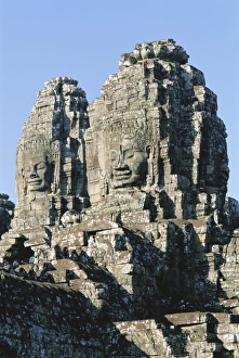 Human Face Prints: The Bayon Temple, Angkor, Siem Reap, Cambodia, Indochina, Asia