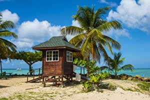 Tobago Prints: Baywatch tower on Pigeon Point