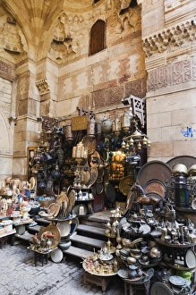 Brassware Prints: The Bazaar, Khan Al-Khalili district, Cairo, Egypt, North Africa, Africa