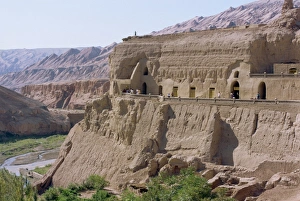 Grottoes Prints: Bazilik Grottoes of Buddhist art at Turfan, Xinjiang, China, Asia