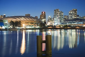 Images Dated 25th April 2009: BC Place Stadium and residential city buildings, False Creek, Vancouver